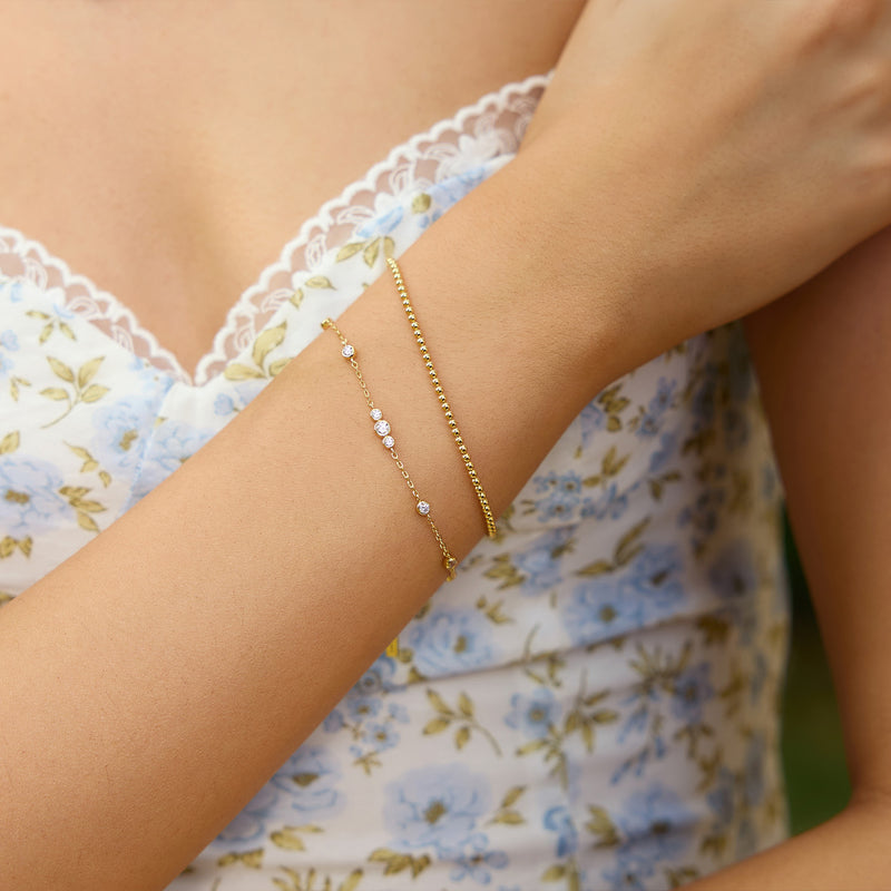 Ania Haie Miss Dainty Gold Coloured Zirconia Bracelet AH-B065-03G-zoom-