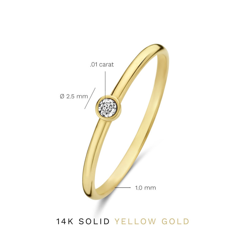 Isabel Bernard De La Paix Inaya 14 Karaat Gouden Ring | Diamant 0.01 ct | IBD330027-60-zoom-