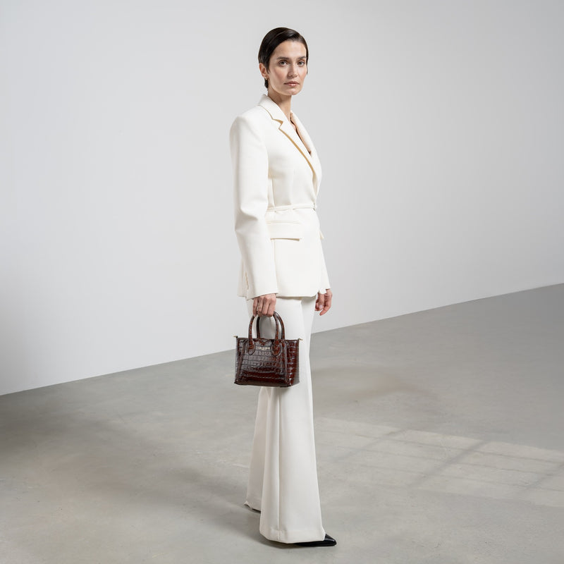 Isabel Bernard Honoré Cloe Mini Croco Bruine Kalfsleren Handtas IB21124-230-zoom-