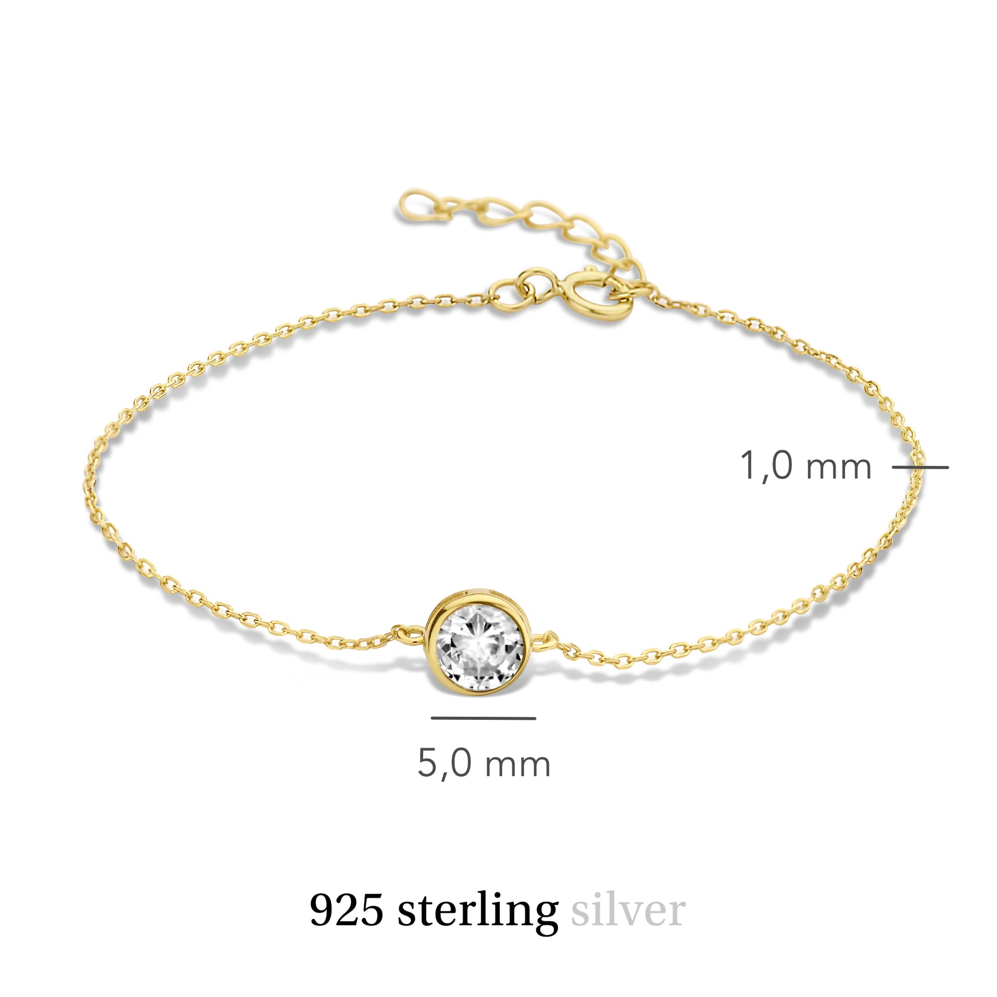 Violet Hamden Venus 925 Sterling Silver Gold-coloured BraceletwithBirthstone VH320010-FEB