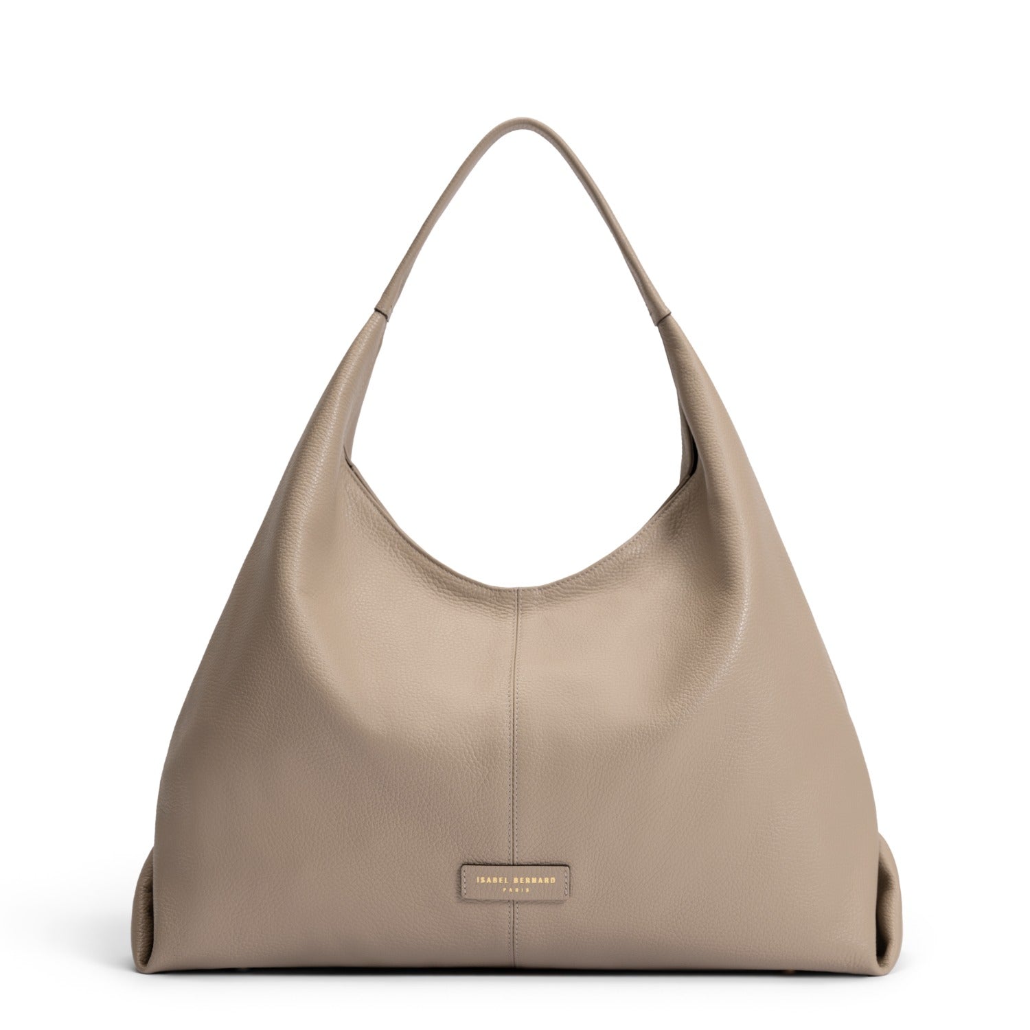 Isabel Bernard Honoré Grace taupe calfskin leather shoulder bag IB25093-078