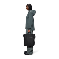 Rains Black Dash Tote Bag R16350-01