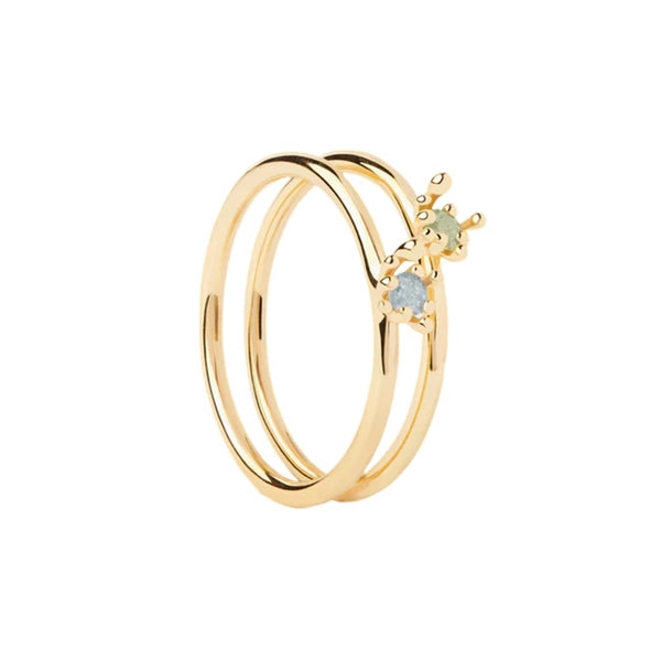 P D Paola Color 925 Sterling Silver Ring Gold Plated AN01-C94