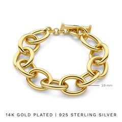 Parte Di Me Bibbiena Poppi Adriane 925 Sterling Silver Gold Plated Link Bracelet PDM32132
