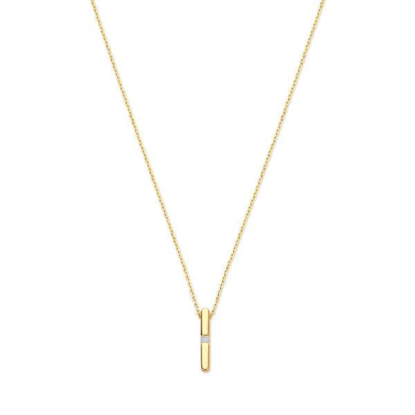 De la Paix Flavie 14 karaat gouden ketting met diamant 0.03 karaat