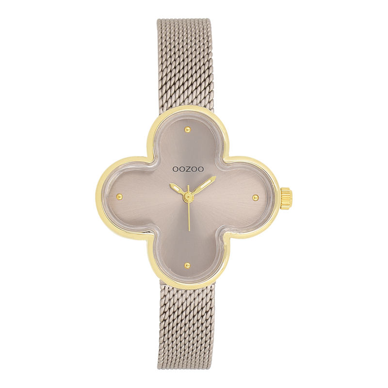 OOZOO Timepieces Gold and Taupe Clover Women's Watch C11528-zoom-
