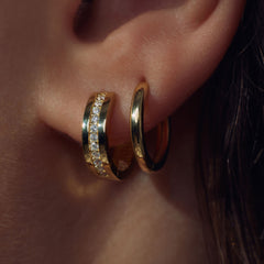 Parte Di Me Ponte Vecchio Santa Trinita 925 sterling Silver gold plated Hoop Earrings PDM36107
