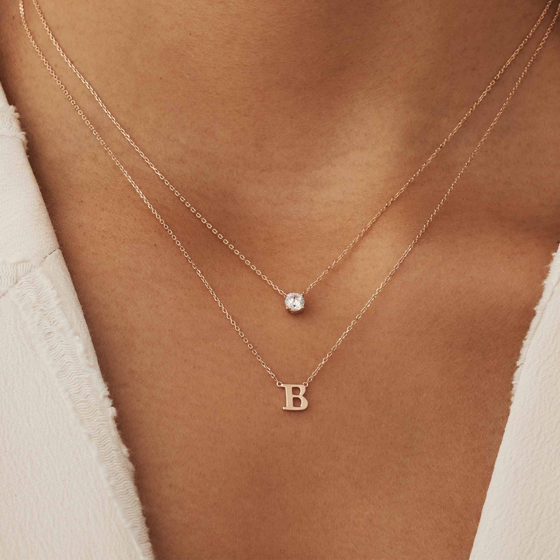 Isabel Bernard La Concorde Chloé 14 Carat Rosegold Initial Necklace IB340062-A