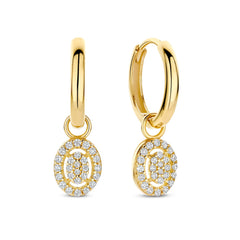 Isabel Bernard Le Marais Anne 14 Karat Gold Hoop Earrings With Zirconia Stone IB360291