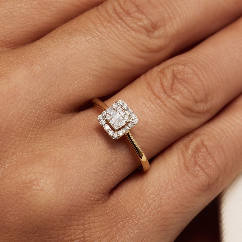 Isabel Bernard De la Paix Elena 14 karaat gouden ring met diamant 0.18 ct IBD330036-60-zoom-