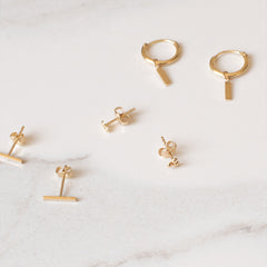 Isabel Bernard Rivoli Claire 14 Carat Golden Ear Studs IB360233