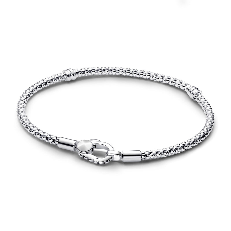 Pandora Charm Holders 925 Sterling Silver Studded chain Bracelet 593681C00-17-zoom-