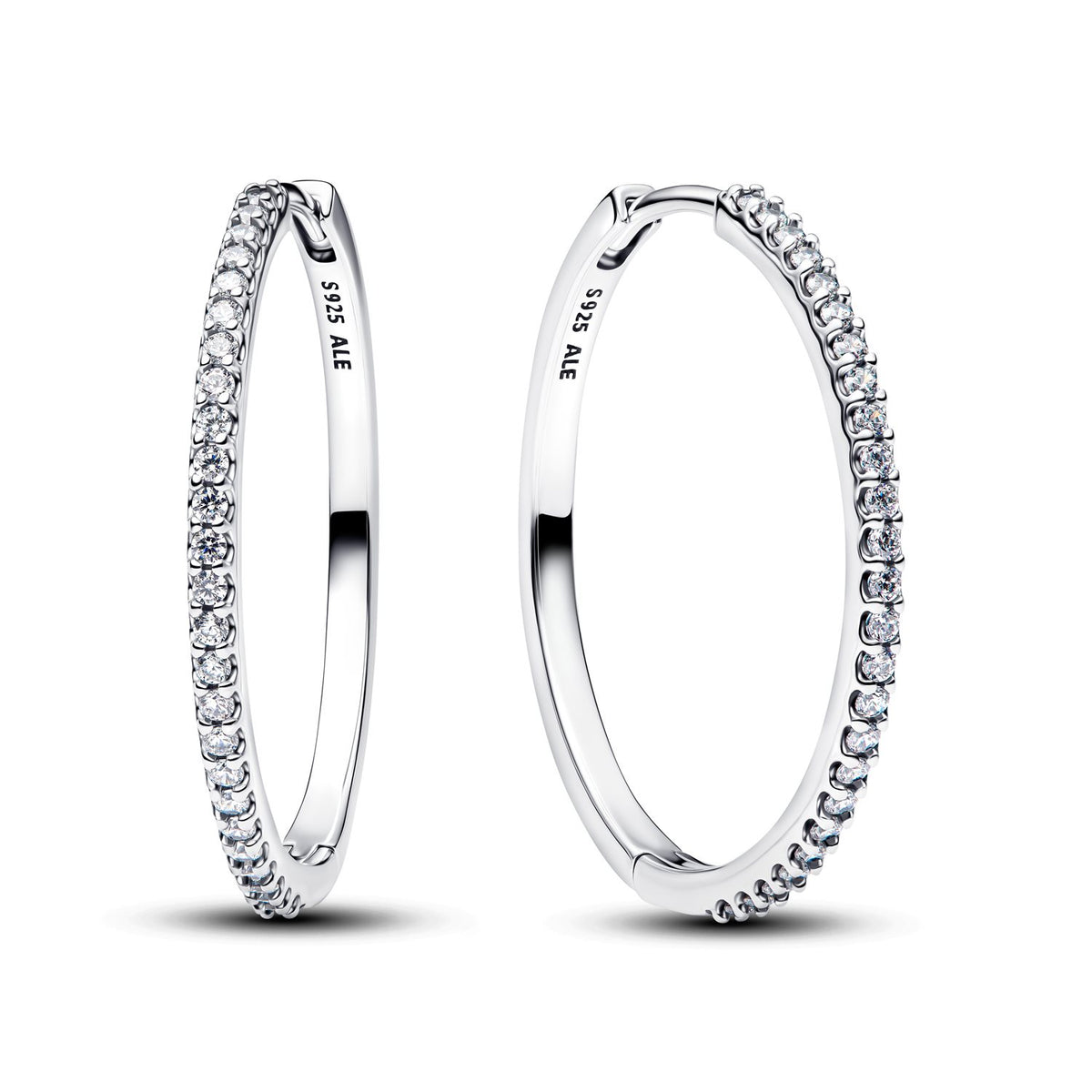 Pandora Timeless 925 Sterling Silver Sparkling Hoop Earrings 294650C01