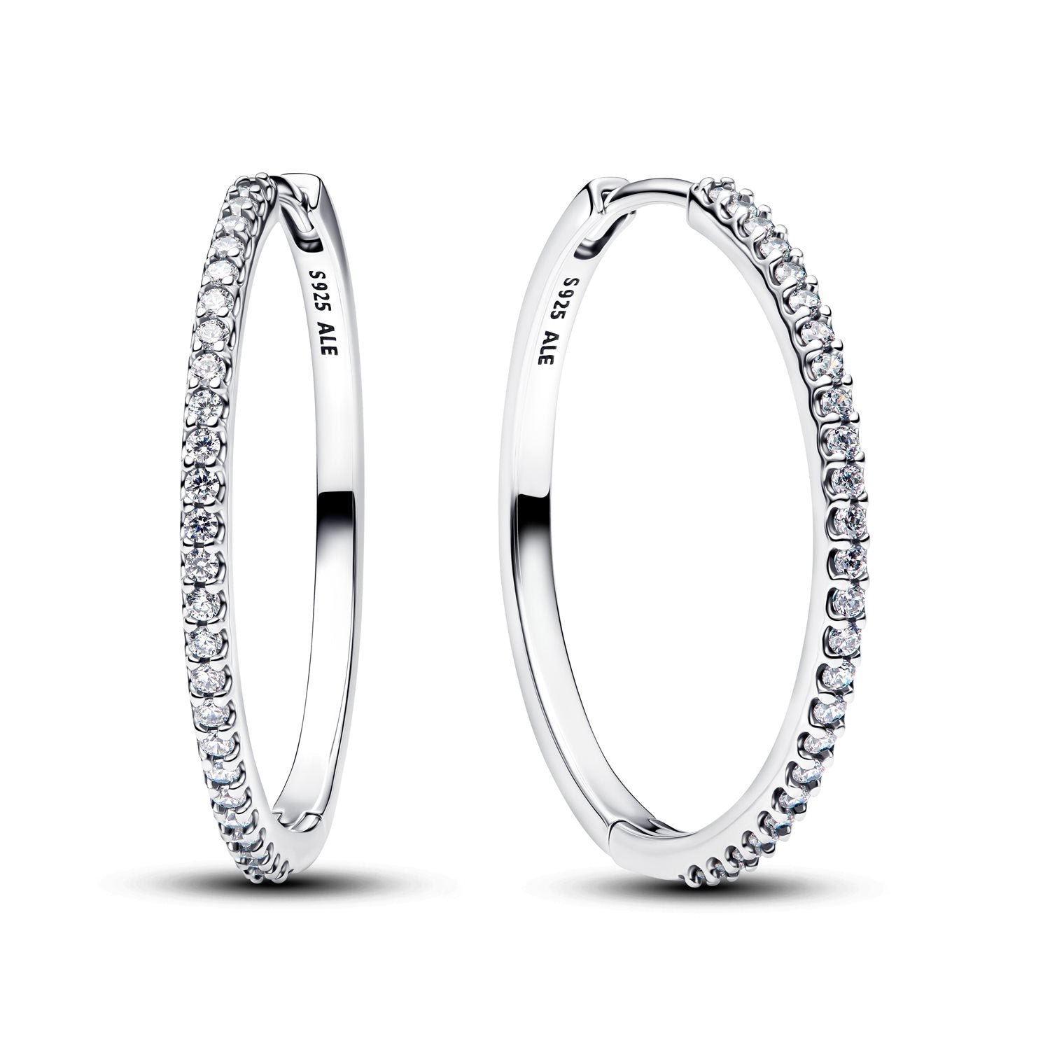 Pandora Timeless 925 Sterling Silver Sparkling Hoop Earrings 294650C01