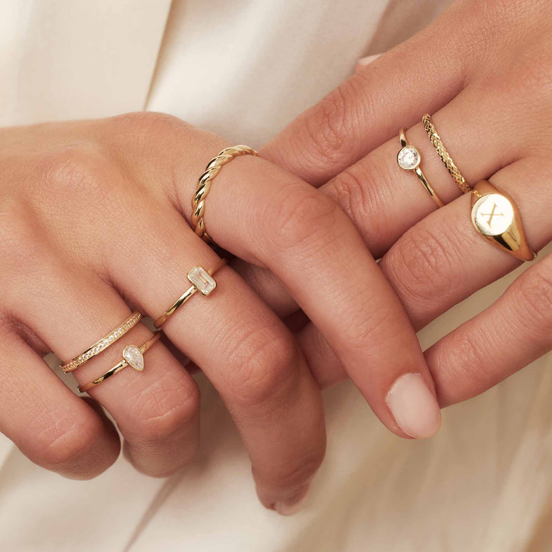 Isabel Bernard Baguette Genevieve 14 Karaat Gouden Ring IB330087-48-zoom-