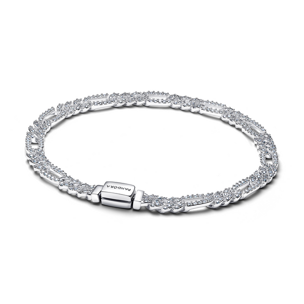 Pandora Timeless 925 Sterling Silver Oval Cuban Chain Bracelet 594227C01-20