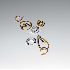 Pandora Essence Gold Plated Organically Shaped Double Hoop Earrings 263870C00