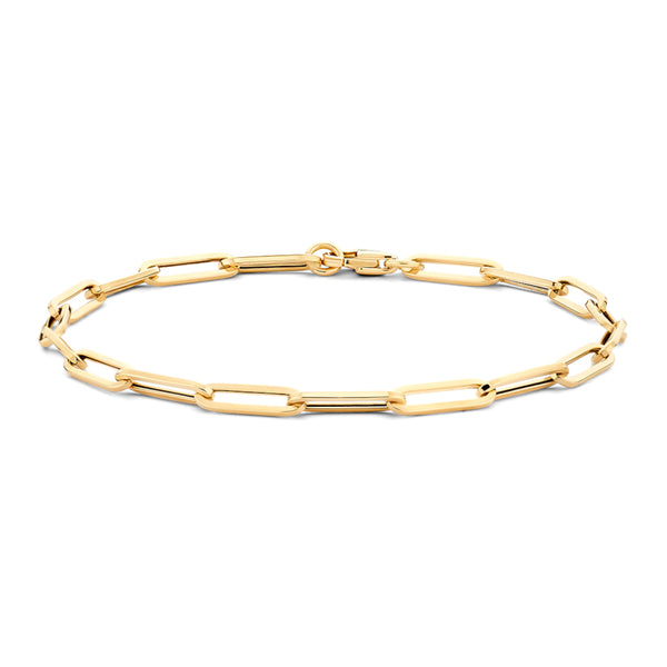 Armband paperclip schakels ⌀ 3.25 mm 14k goud