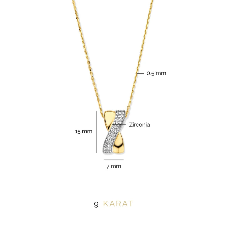 Beloro Jewels Monte Napoleone Stella 9 Karaat Ketting BO340030-zoom-
