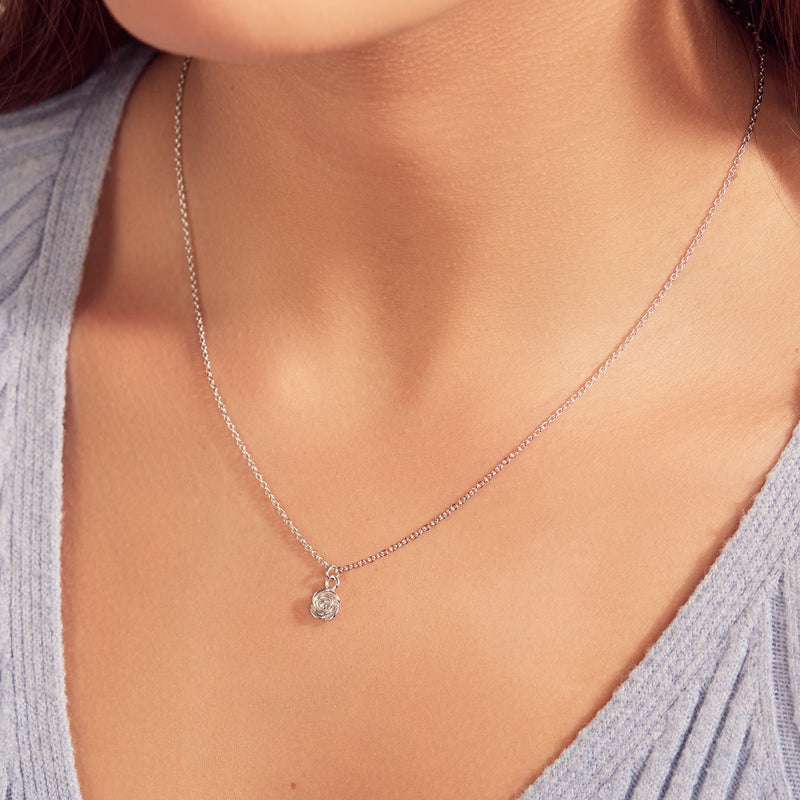 Karma 925 Sterling Zilveren Flower Ketting T233 (Lengte: 38.00-45.00 cm)-zoom-