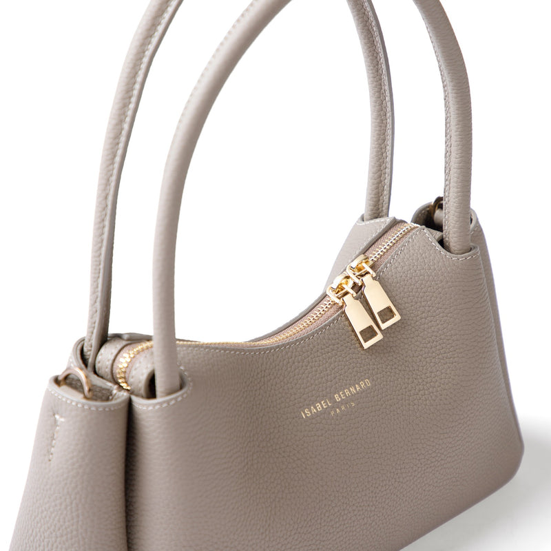 Isabel Bernard Honoré Eve Taupe Handtas Van Kalfsleer IB21133-078-zoom-