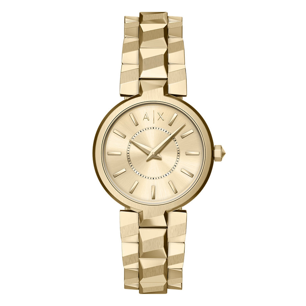 Armani Exchange Audora Round Gold Dial Watch AX4407
