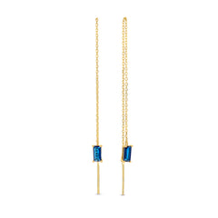 Isabel Bernard Baguette Odie 14 karaat gouden oorhangers IB360073