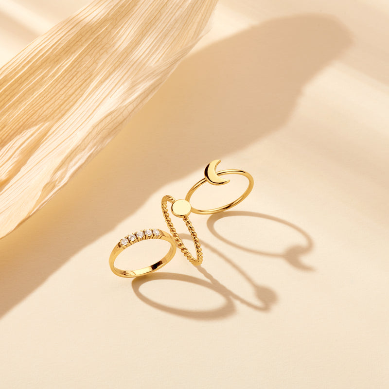 Selected Jewels Julie Louna 925 Sterling Zilveren Goudkleurige Ring SJ300017-58-zoom-