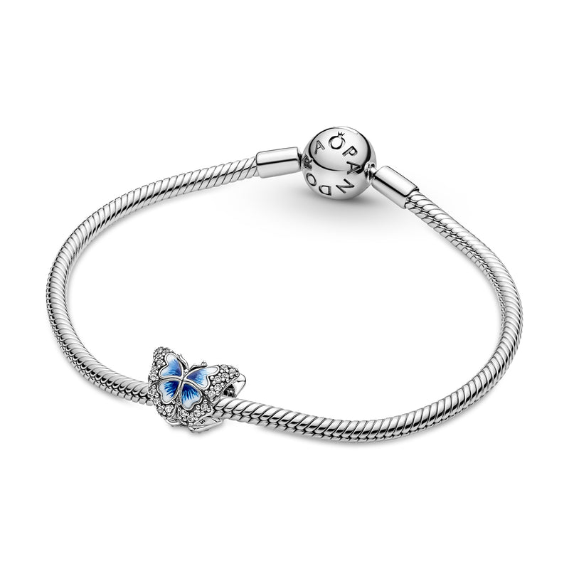 Pandora Moments 925 Sterling Silver Blauwe Vlinder Sprankelende Bedel 790761C01-zoom-