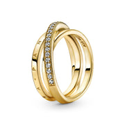 Pandora Crossover Pavé Triple strap Ring 169057C01-52
