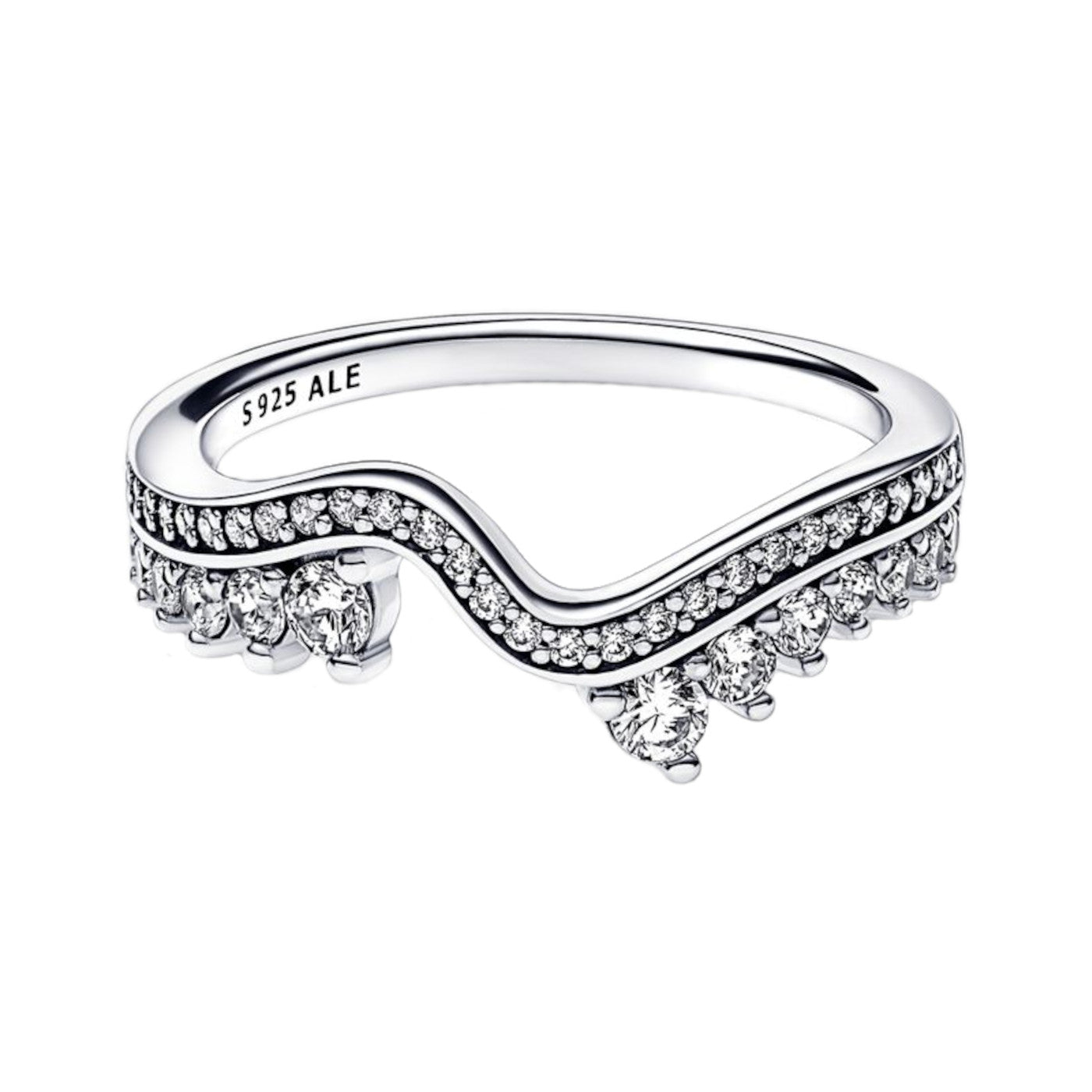 Pandora Timeless 925 Sterling Silver Wave Ring 192543C01-50