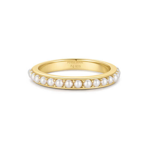 Ania Haie Reimaginer Gold Coloured Shell Pearl Beaded Ring AH-R069-03G