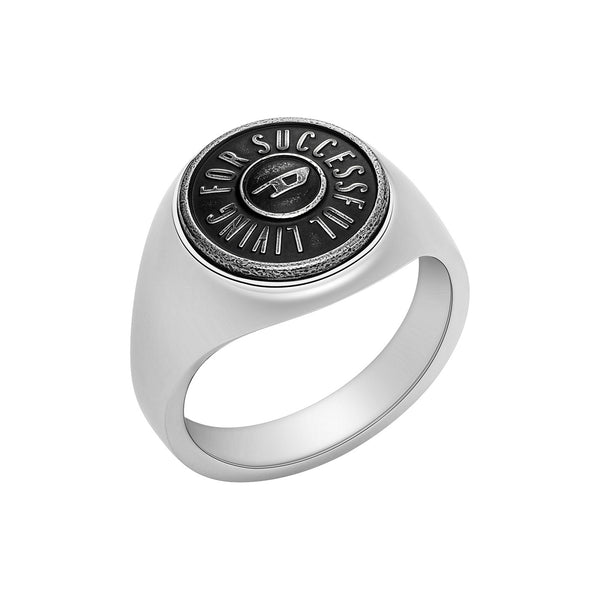 Diesel Signet Zilverkleurige Ring DX1463040-8