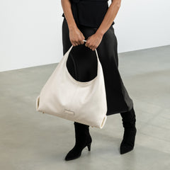 Isabel Bernard Honoré Grace cream calfskin leather shoulder bag IB25093-070