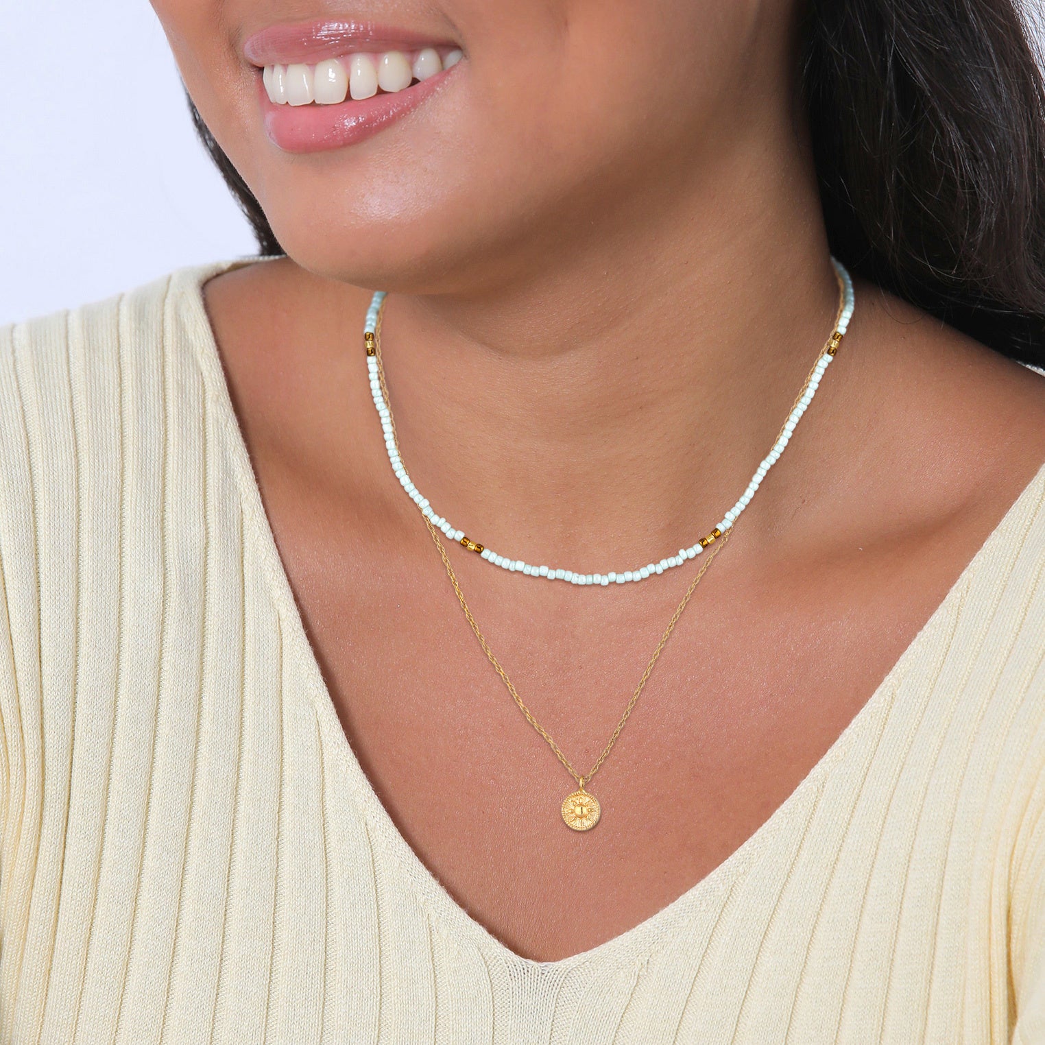 Elli 925 Sterling Silver Layered Choker Gold plated 2004-BF-0007906-001