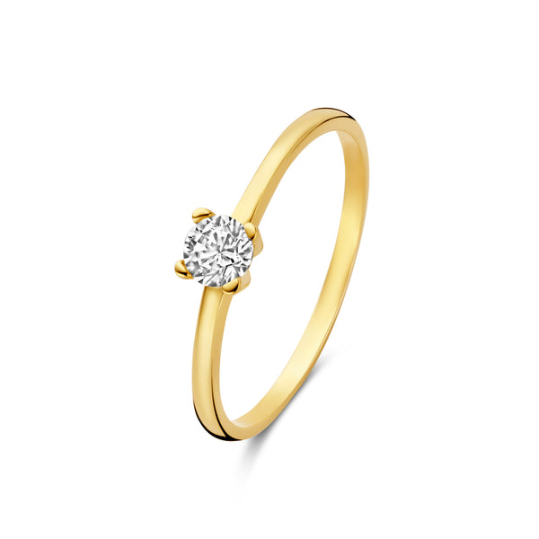Le Marais Isidora 14 karaat gouden ring met zirkonia