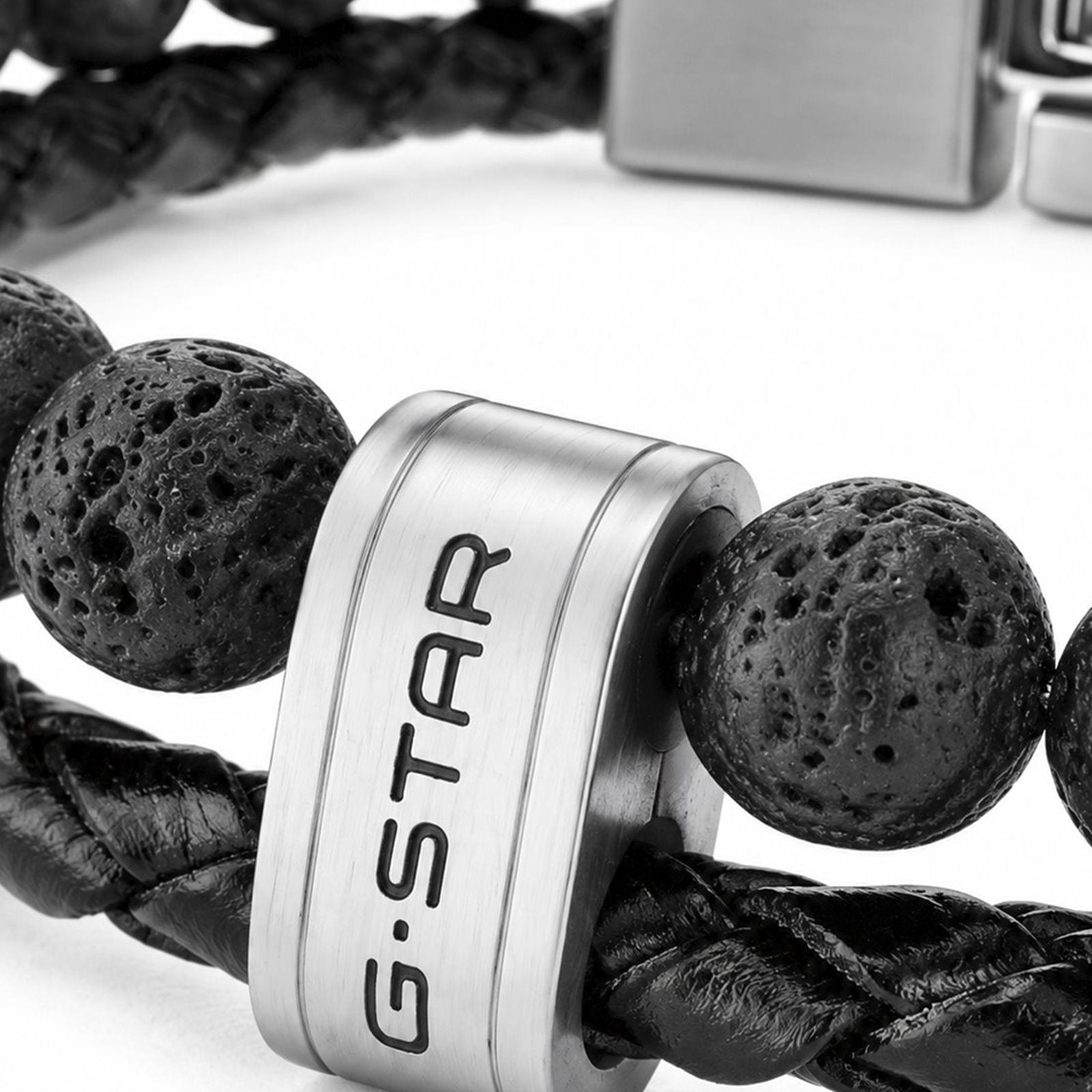 G-STAR Tether02R Black Braided Leather Bracelet GSJ.110.03