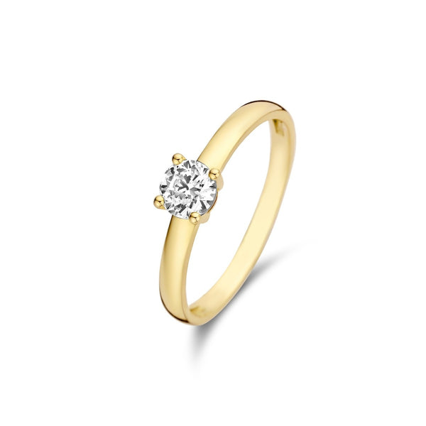 Le Marais Soleil 14 karaat gouden ring met zirkonia steen