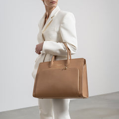 Isabel Bernard Honoré Nadine Camel Calfskin Handbag IB25053