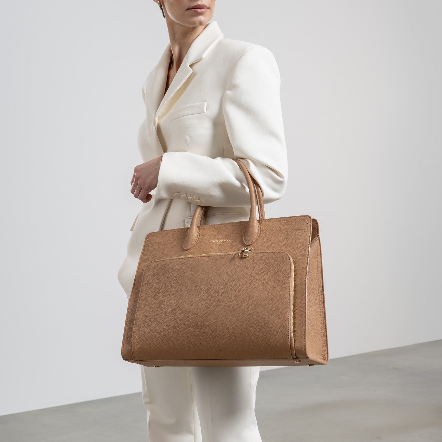 Isabel Bernard Honoré Nadine Camel Calfskin Handbag IB25053