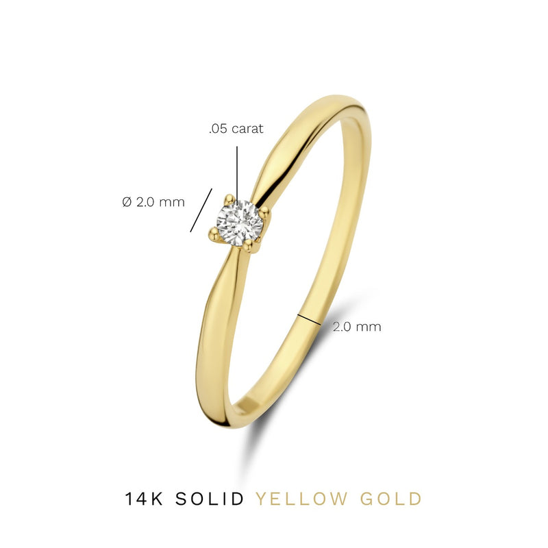 Isabel Bernard De la Paix Céline 14 karaat gouden ring | diamant 0.05 ct | IBD330001-48-zoom-