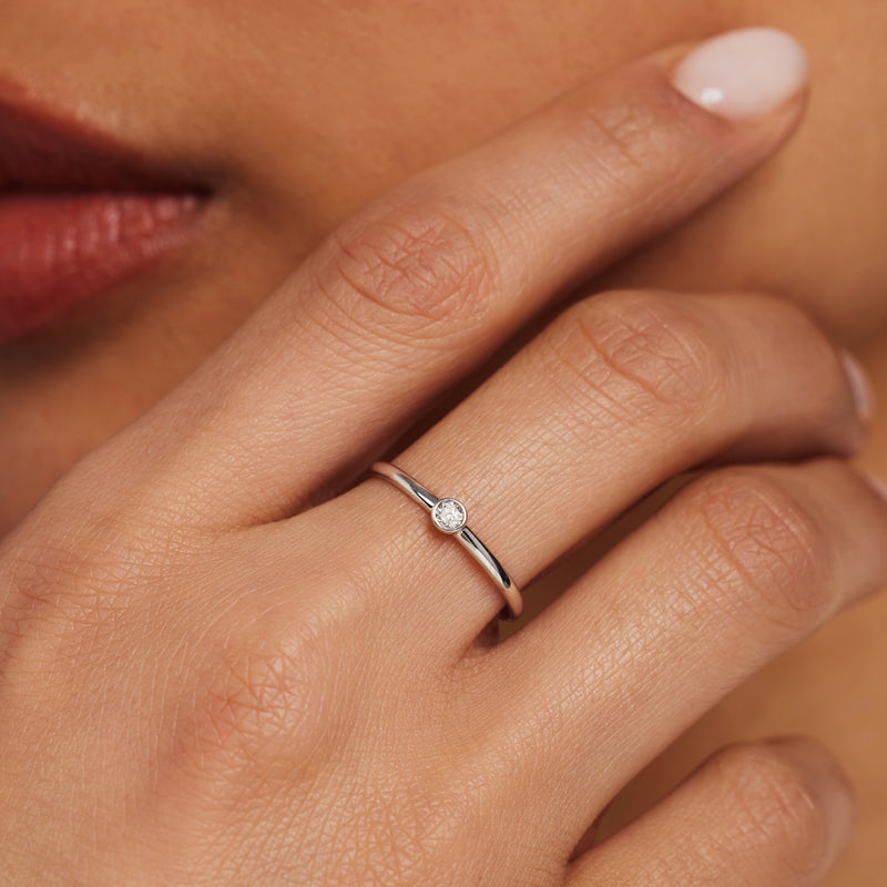 Isabel Bernard De La Paix Inaya 14 Karaat Witgouden Ring | Diamant 0.01 ct | IBD330026-48-zoom-