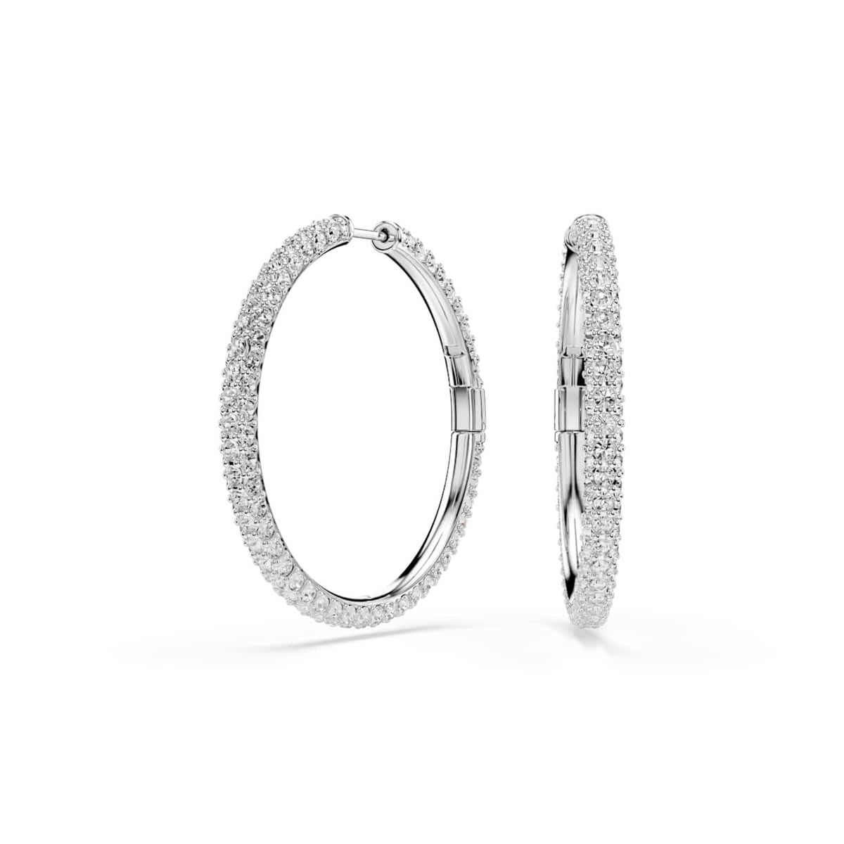 Swarovski Dextera Round Silver-Tone Hoop Earrings 5754156