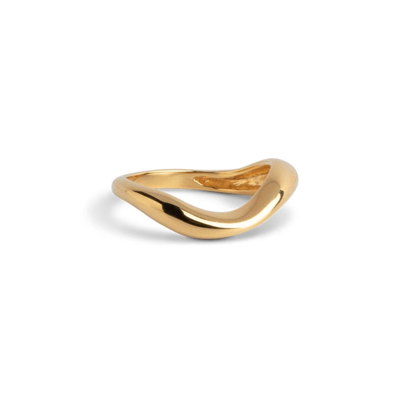 ENAMEL Copenhagen Agnete Small 925 Sterling Zilveren Ring Gold Plated R74G-52-zoom-