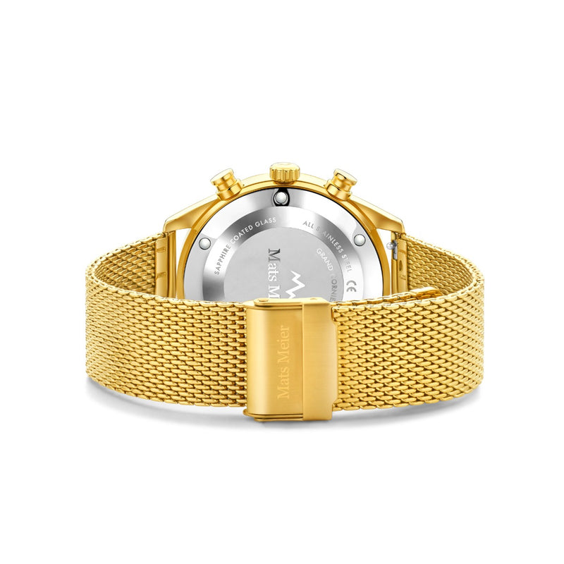 Mats Meier Grand Cornier Chronograaf Herenhorloge Goudkleurig met Zwart MM00138-zoom-