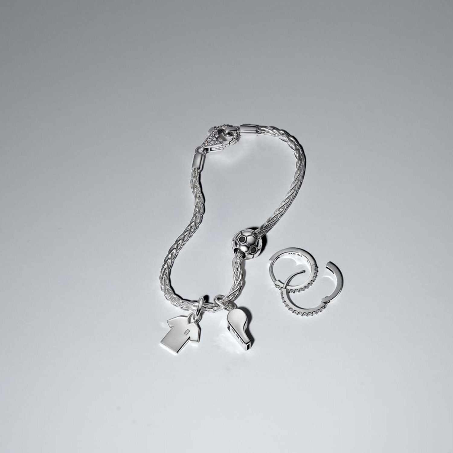 Pandora Moments 925 Sterling Silver Cubic Zirconia Referee Whistle Dangle Charm 794713C01