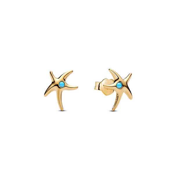 Pandora Moments Gold Plated Zeester Oorbellen 263820C01