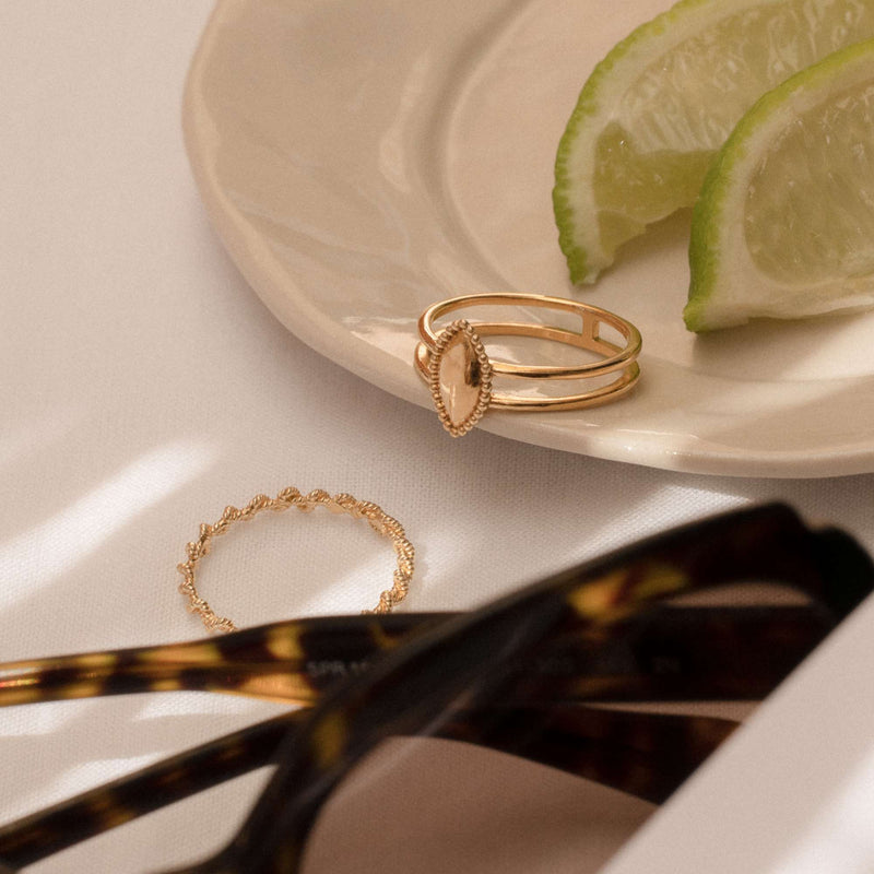 Violet Hamden Sisterhood Lunar 925 Sterling Zilveren Gold Plated Ring gedraaid VH13030G-50-zoom-