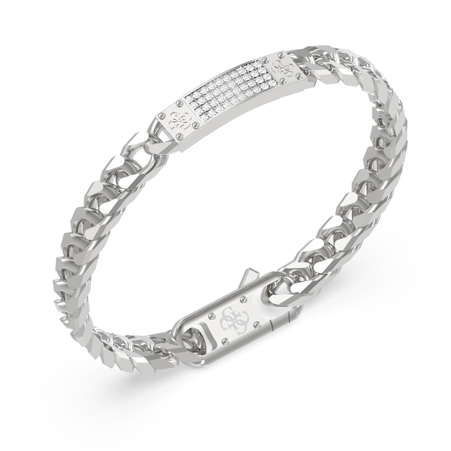 Guess 4G Frontiers Silver Bracelet With Crystal JUMB06031JWSTS