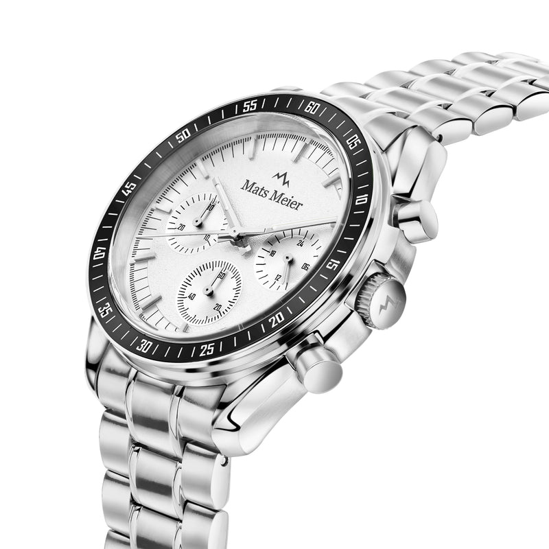 Mats Meier Arosa Racing Chronograaf Herenhorloge Zilverkleurig MM50018-zoom-